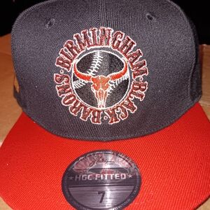 Birmingham Black Barons Fitted Cap - Black and Red